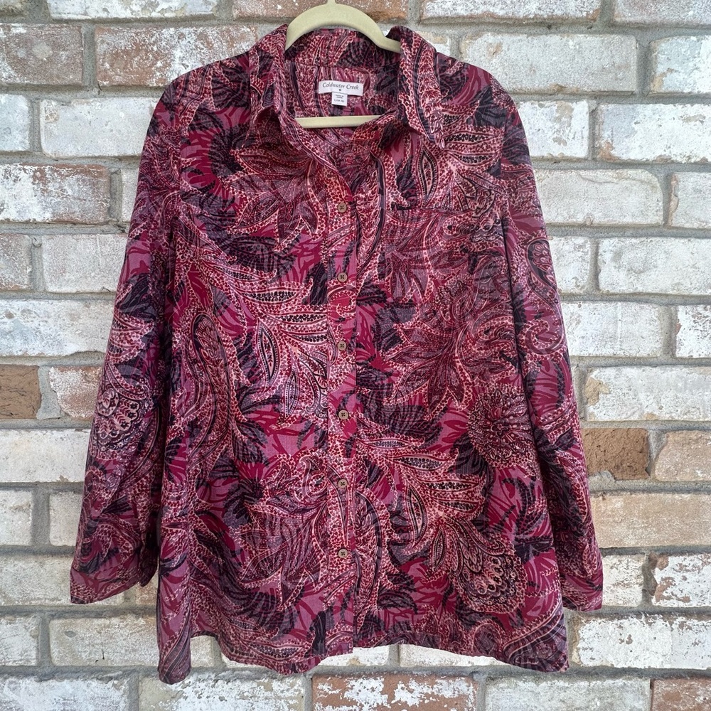 Coldwater Creek Long Sleeve Button Down Collared Shirt